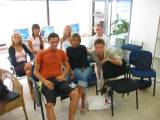 LastLesson01 This is the photo of my last lesson at school, an horrible blurred photo because I didn't check the exposure time, anyway there are Jola (Germany), Masako (Japan), ?Christine? (Germany), Mike, Paolo (Italy), Laura (Spain) and Lucas (Italy/Poland); I put some ?? because I think there are too many Cristine in my memory, maybe I'm making some confusion (sorry).